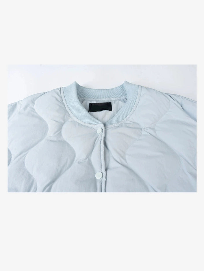 Blue light rhombus down jacket C0225