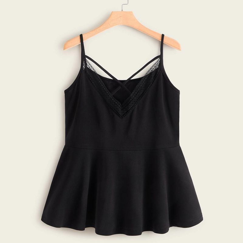 Black sexy lace vest F0443