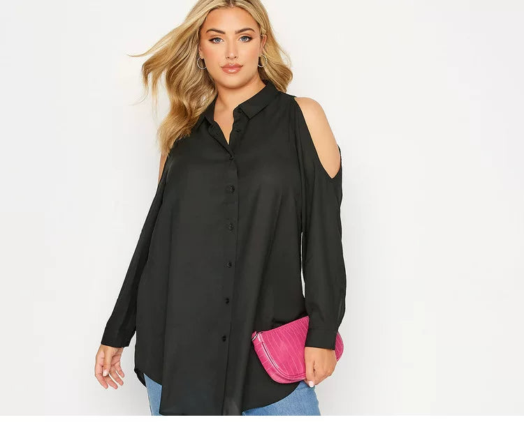 Sexy off-the-shoulder medium-length shirt F0441