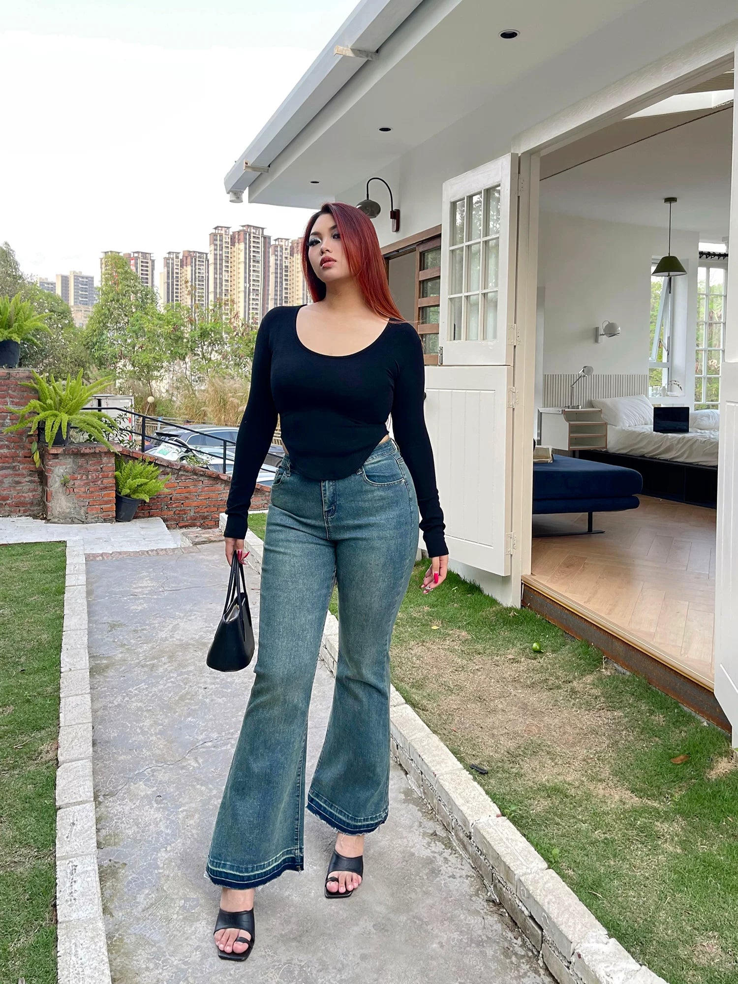 Spice girl micro-flared jeans FE0458