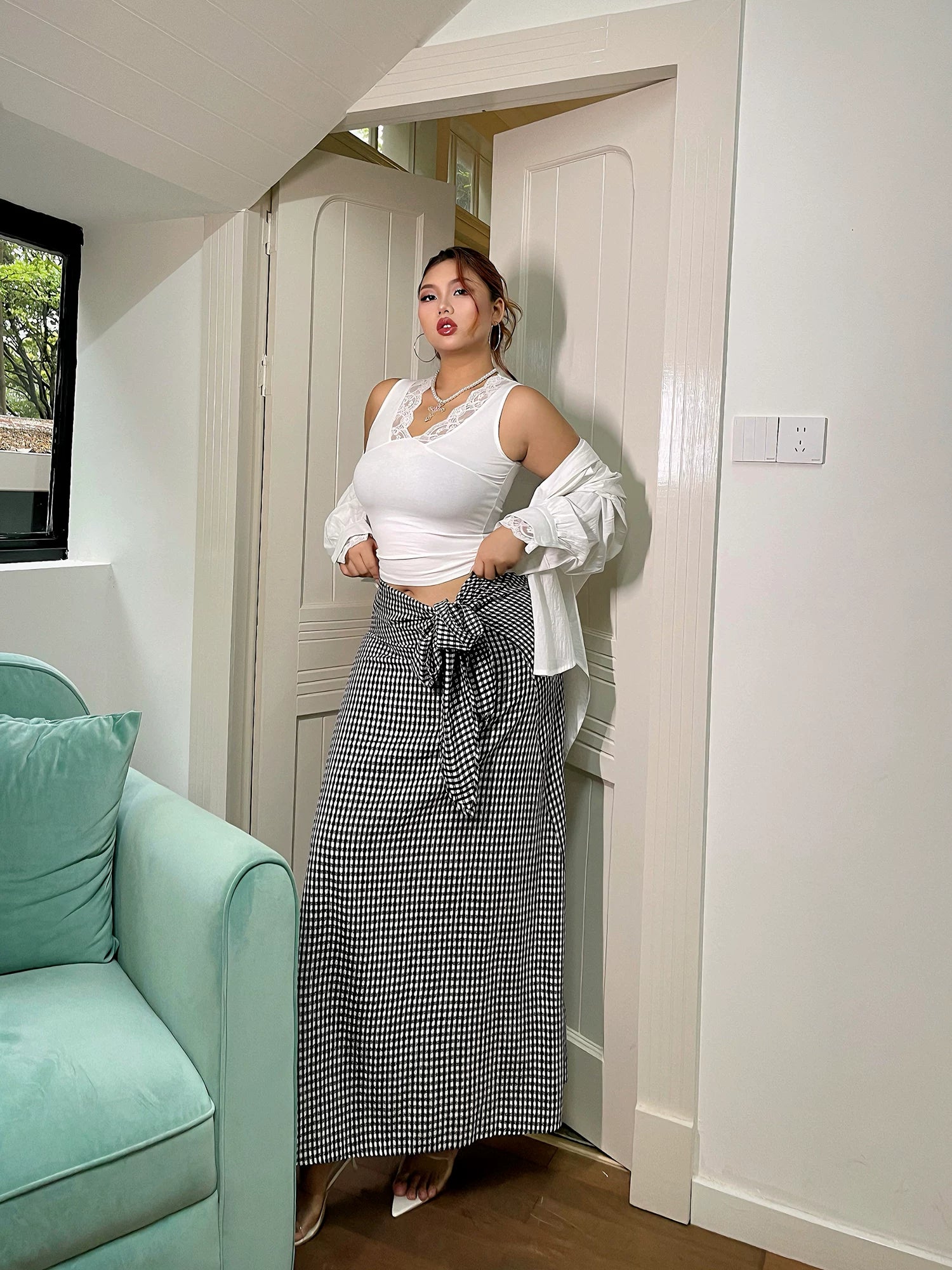 Loose design white shirt FE0476