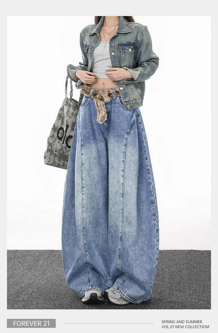 Blue wide-leg scimitar jeans FE0517