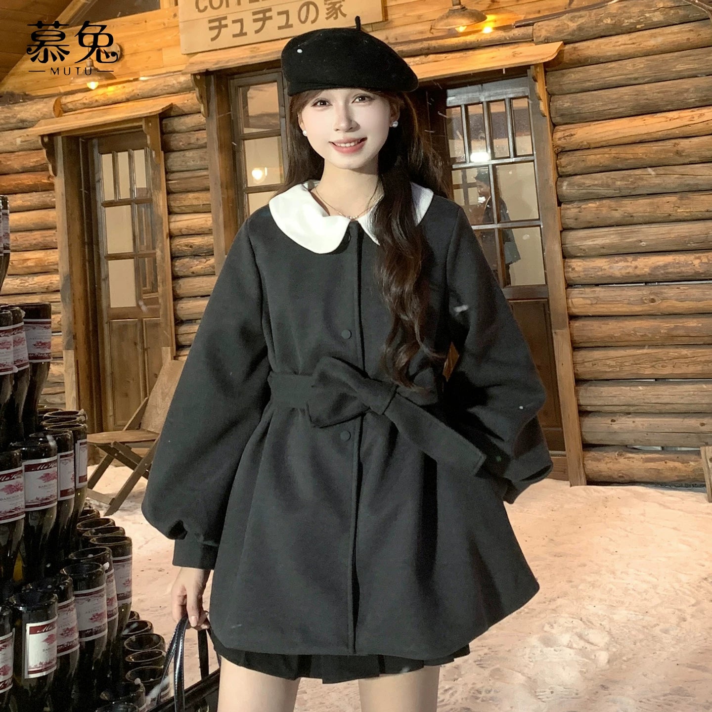 Vintage waist woolen jacket f0414