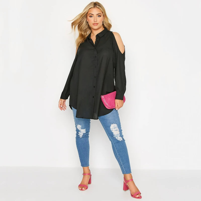 Sexy off-the-shoulder medium-length shirt F0441