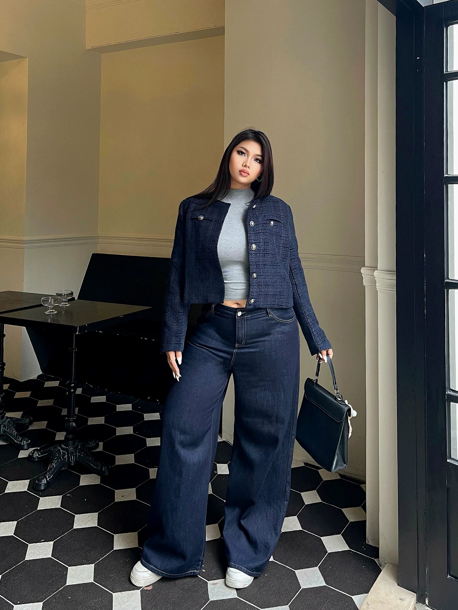 Short Long Sleeve Jacket  Jeans FE0510