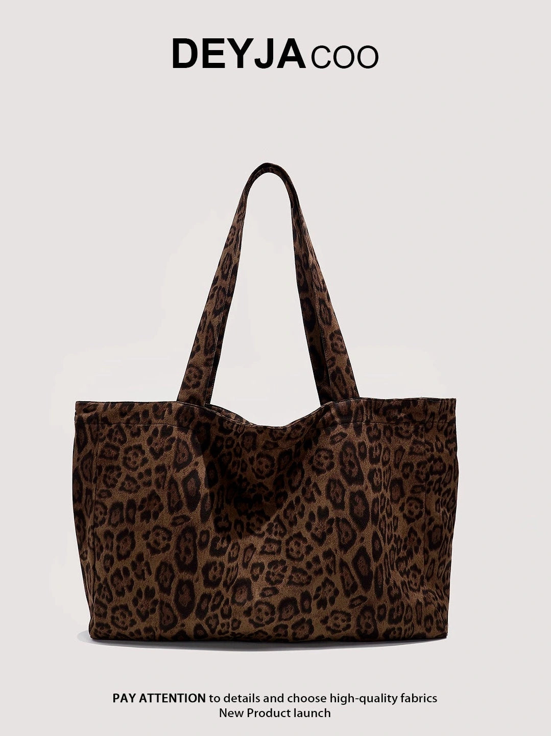 Leopard print large capacity canvas bag b0318