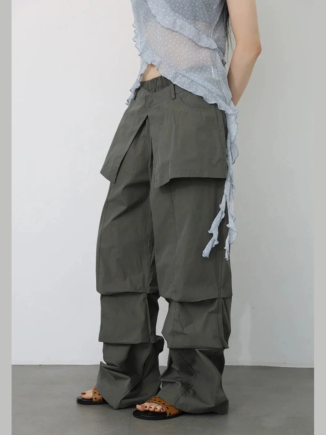 Floral Cami & Cardigan with Cargo Pants Set f0357