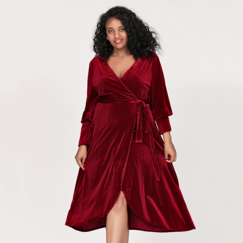 French light luxury strap waist split dress F0442