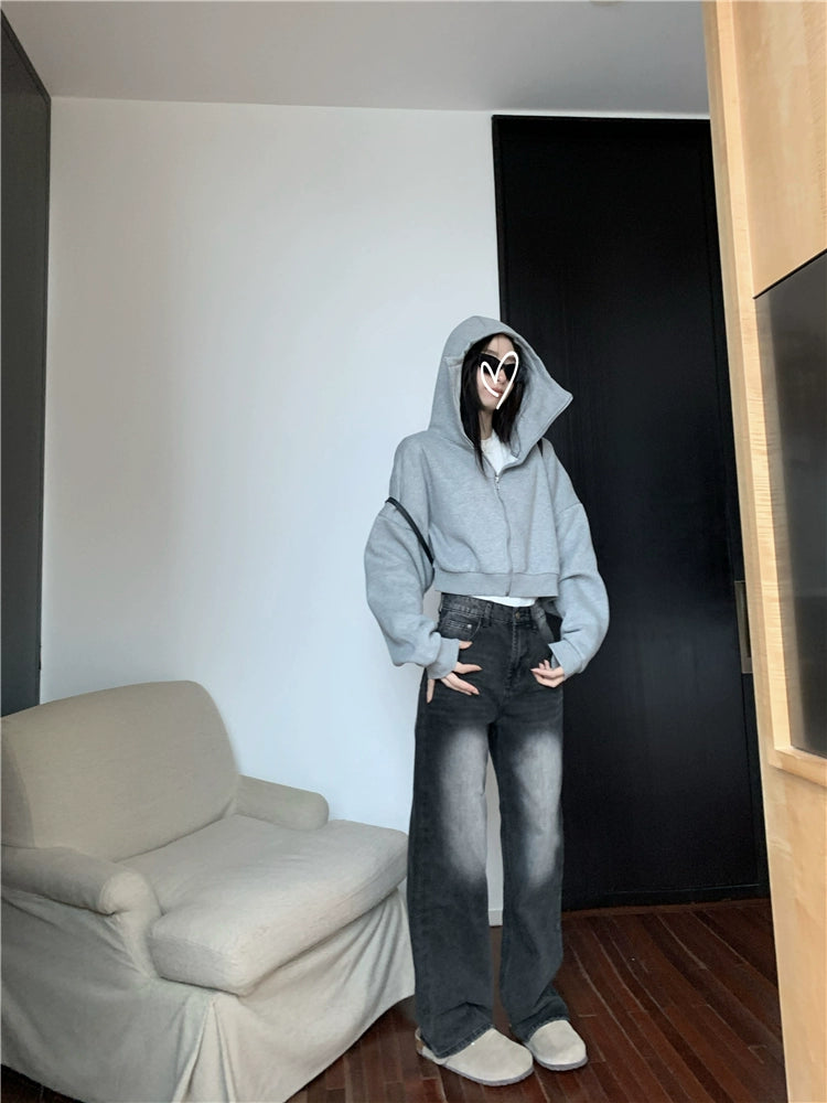 Embroidered Pocket Vintage Washed Jeans B0234