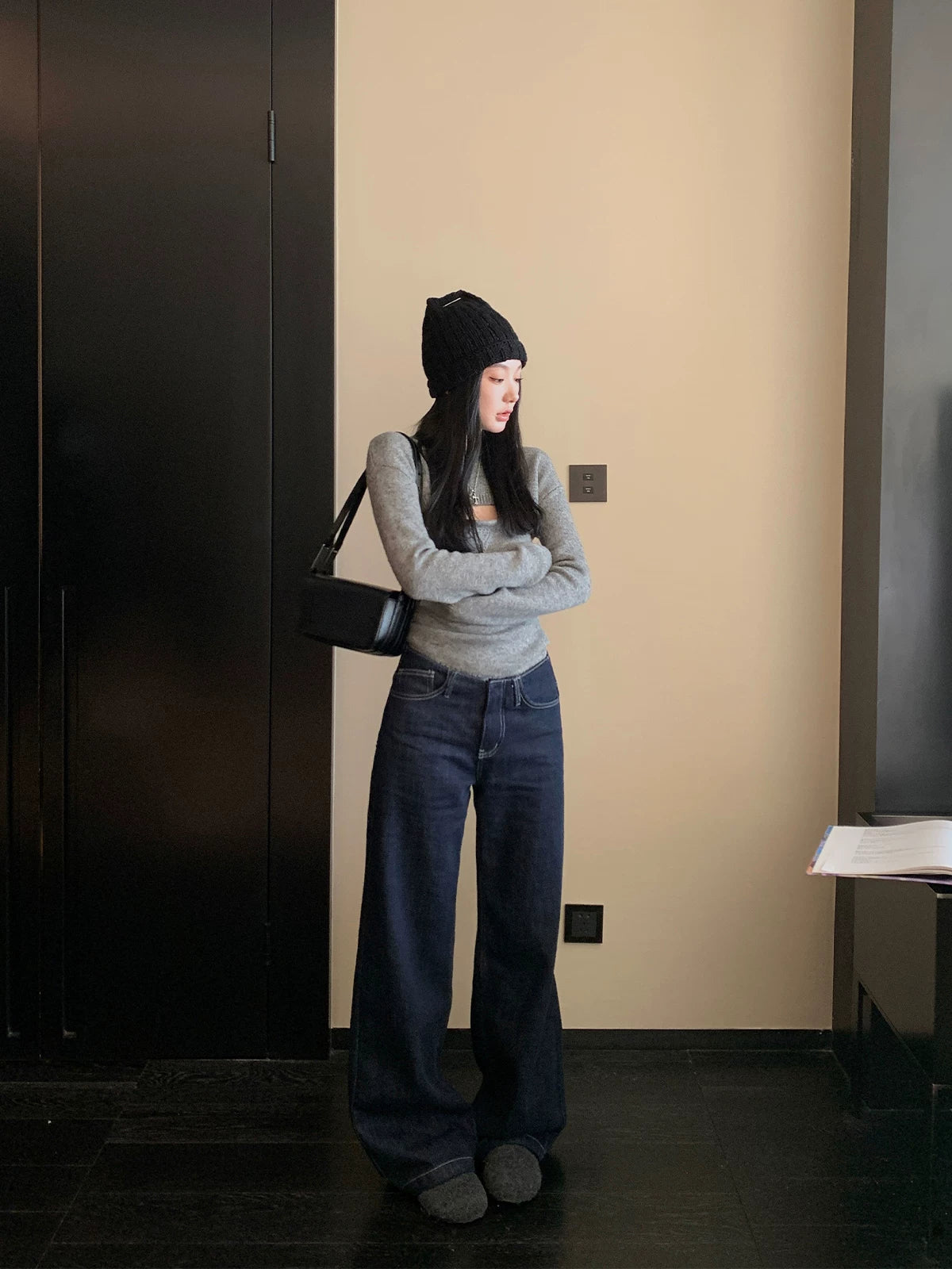 Loose wide leg primary color jeans fe0275