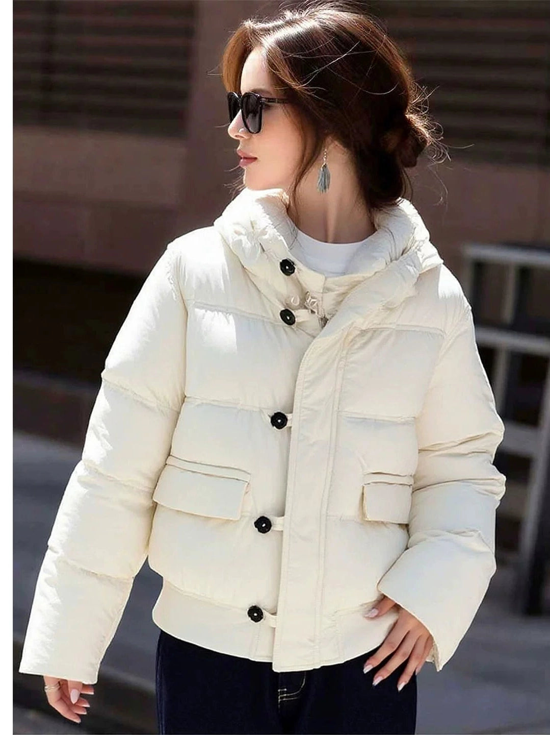 Hooded short cotton suit C0079