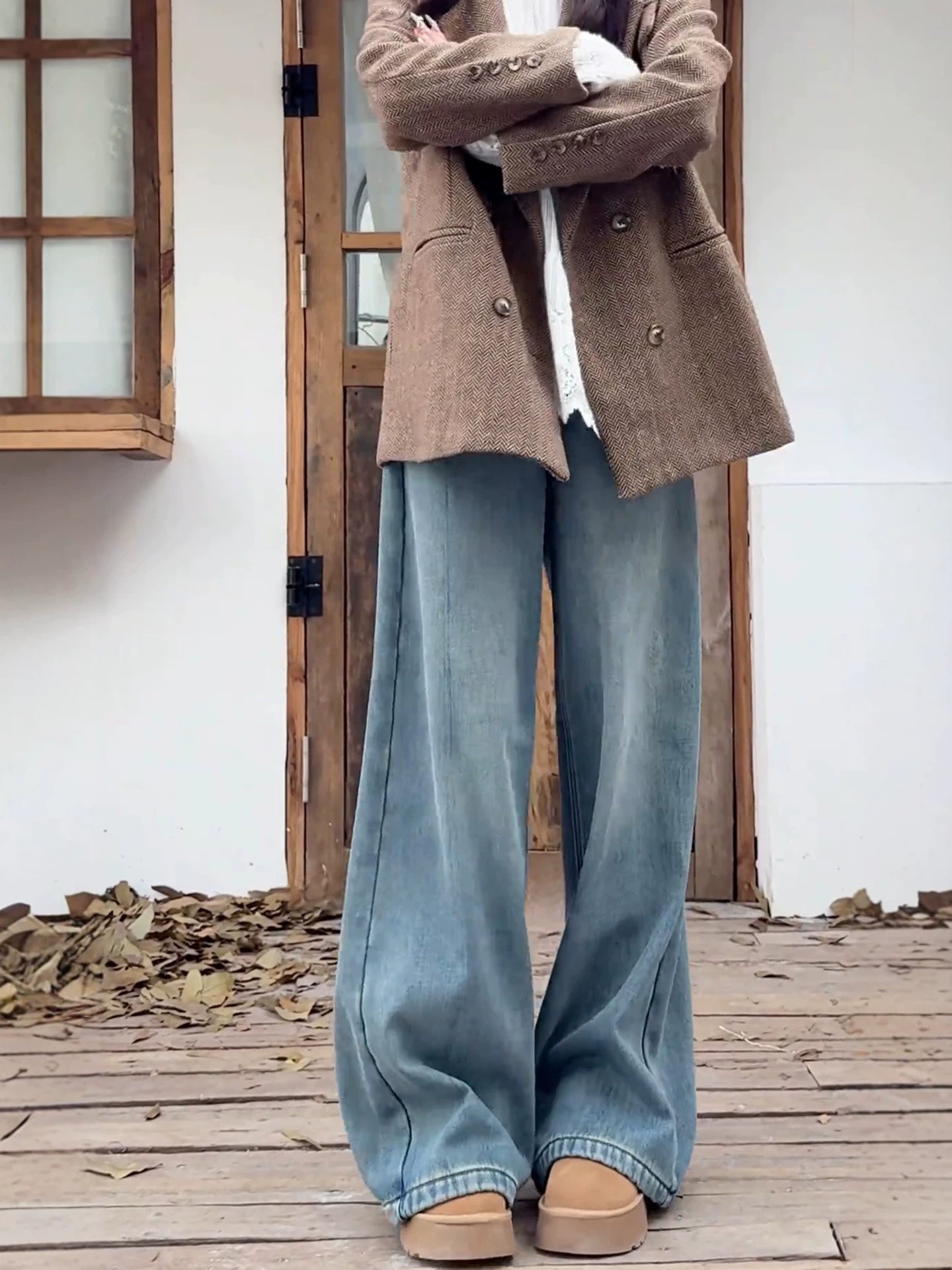 Vintage high-waisted wide-leg jeans FE0518