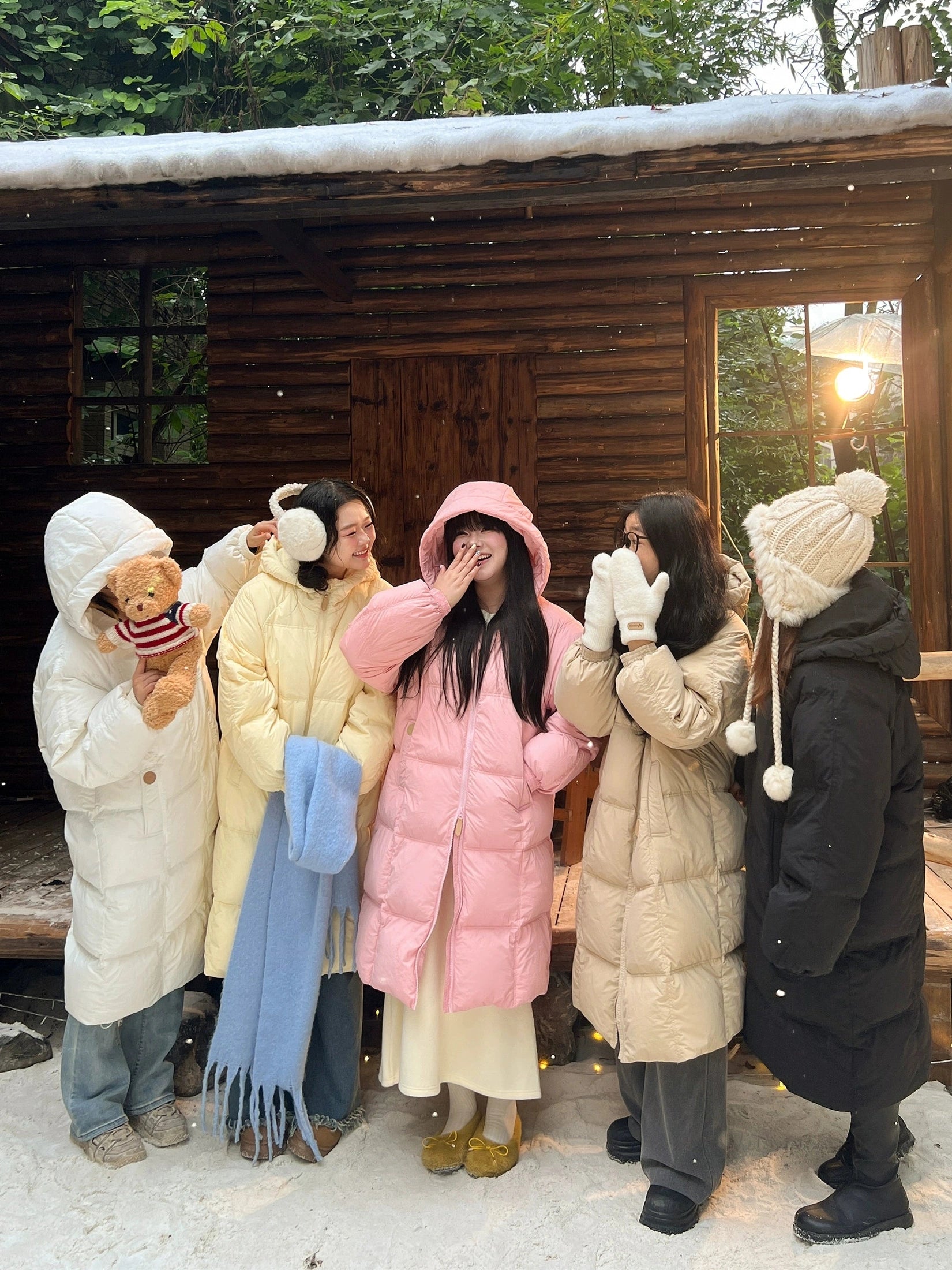 Hooded long thickened down jacket C0085