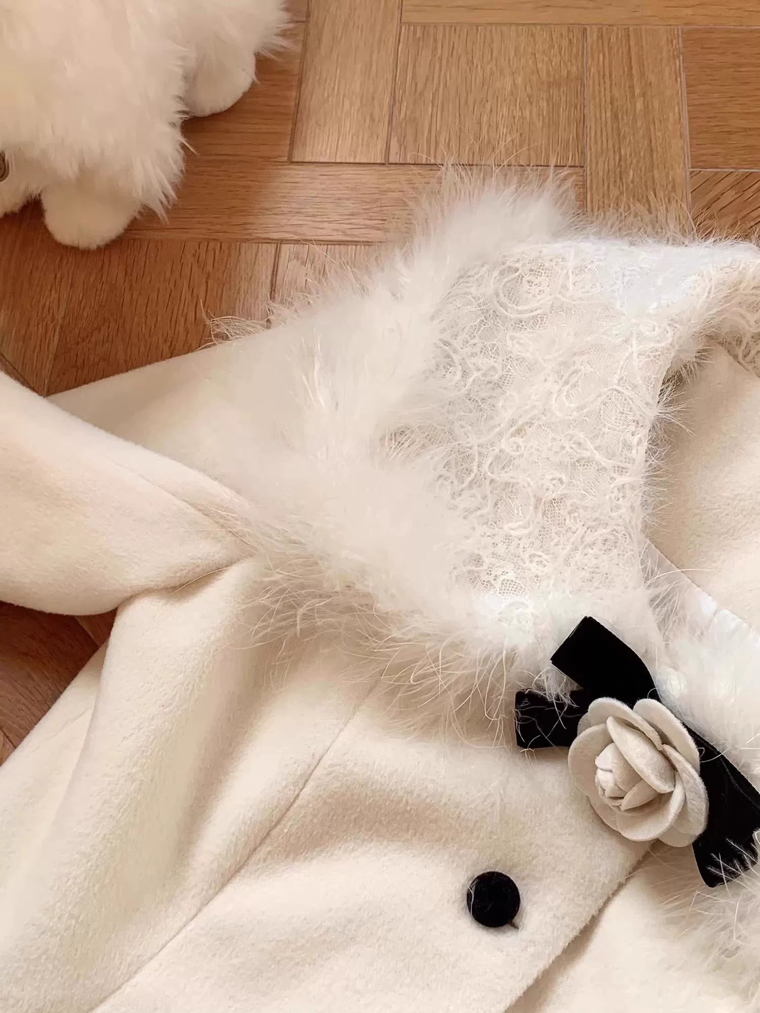 Waist woolen jacket  woolen skirt set f0310