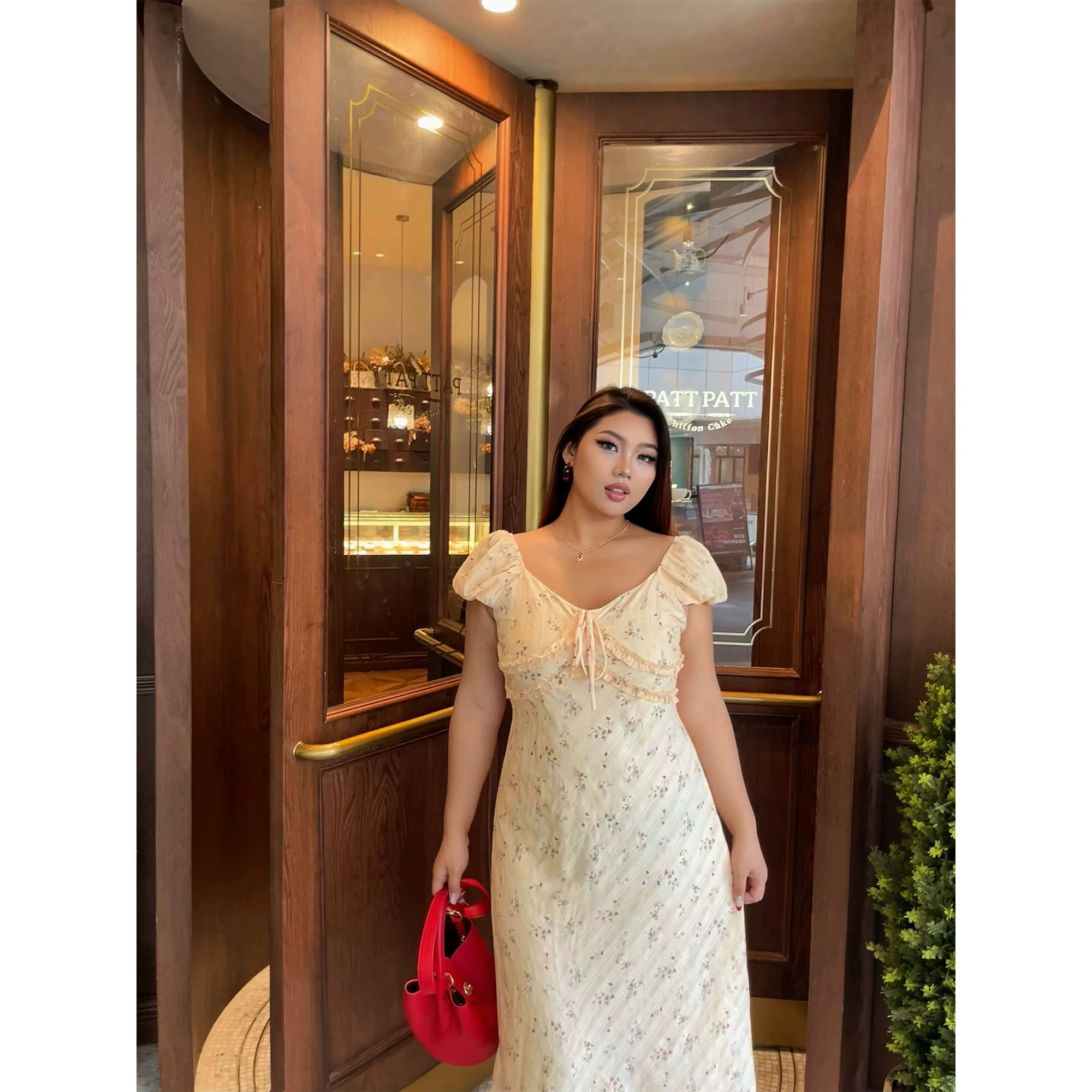 Sexy v-neck floral dress FE0499