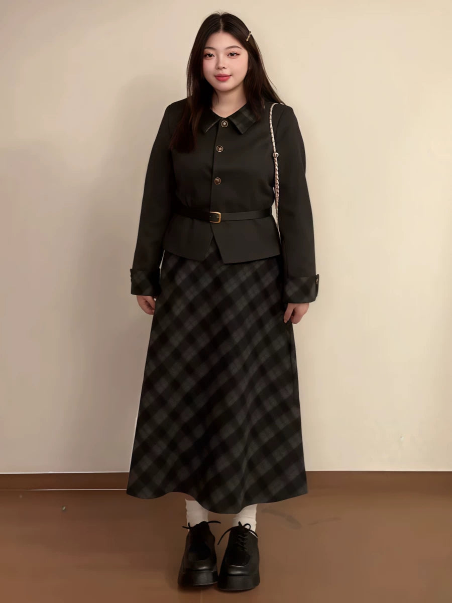 Temperament jacket  design skirt two-piece set FE0457