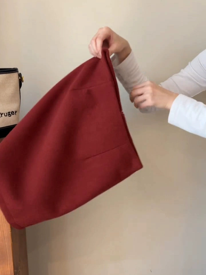 Red woolen A-line hip-hugging skirt C0220