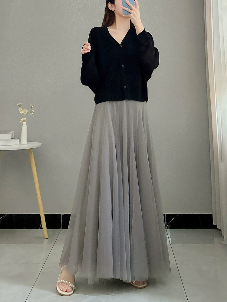 White gauze skirt skirt fe0513