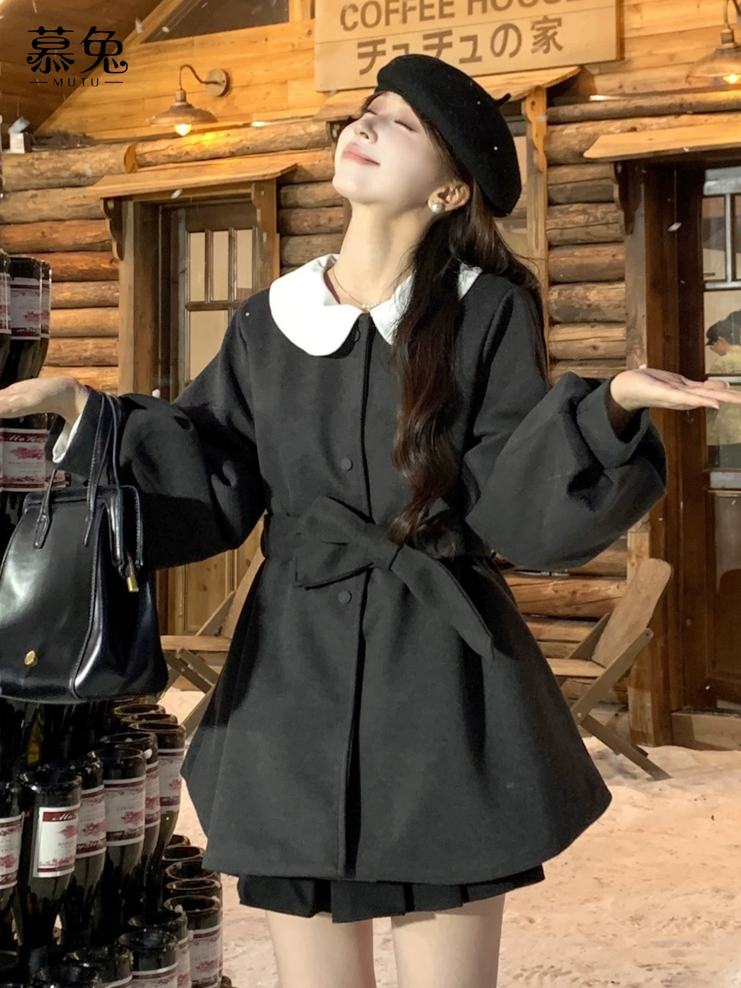 Vintage waist woolen jacket f0414