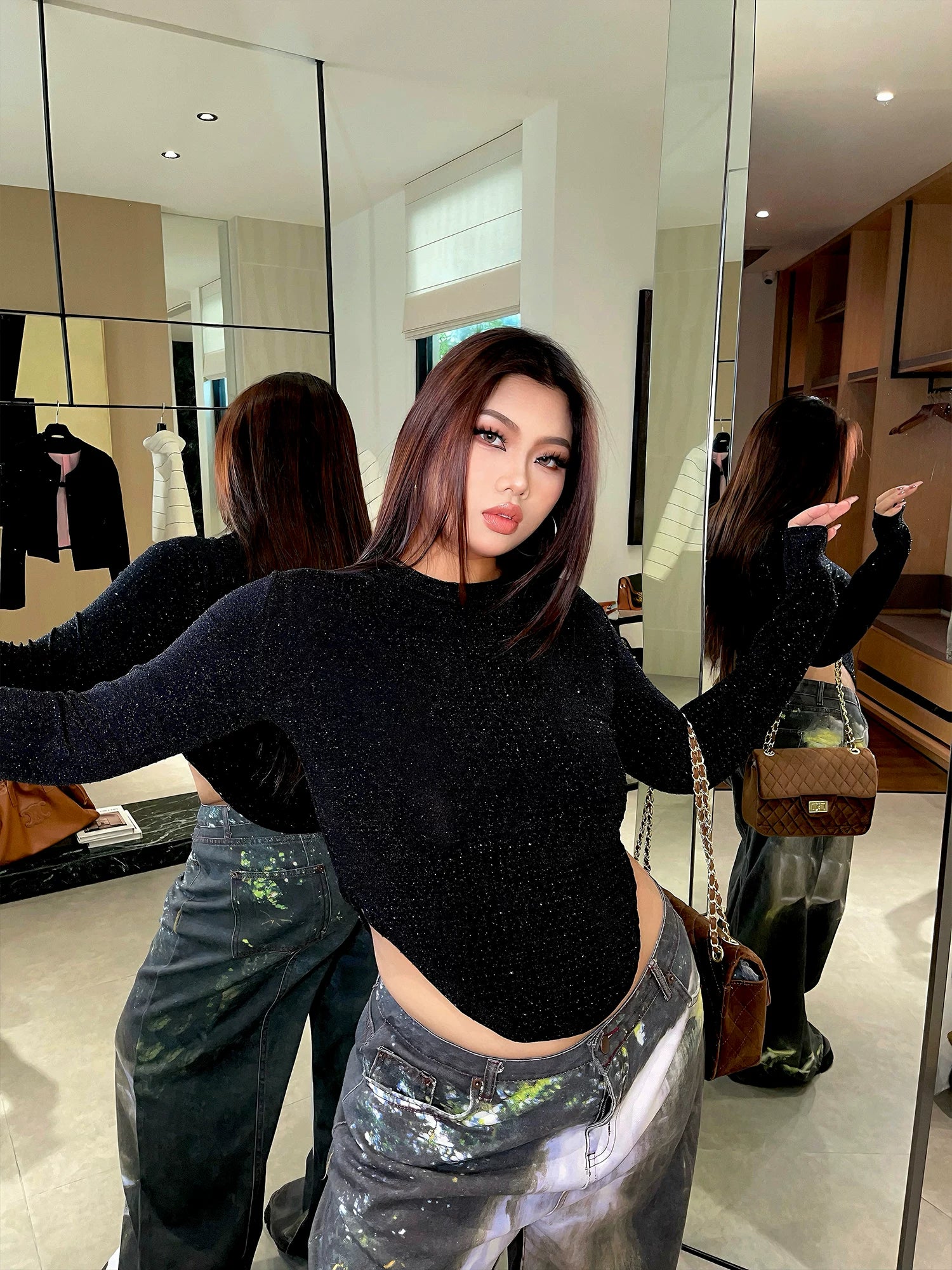 Spice Girl Rhinestone Pullover T-Shirt FE0496