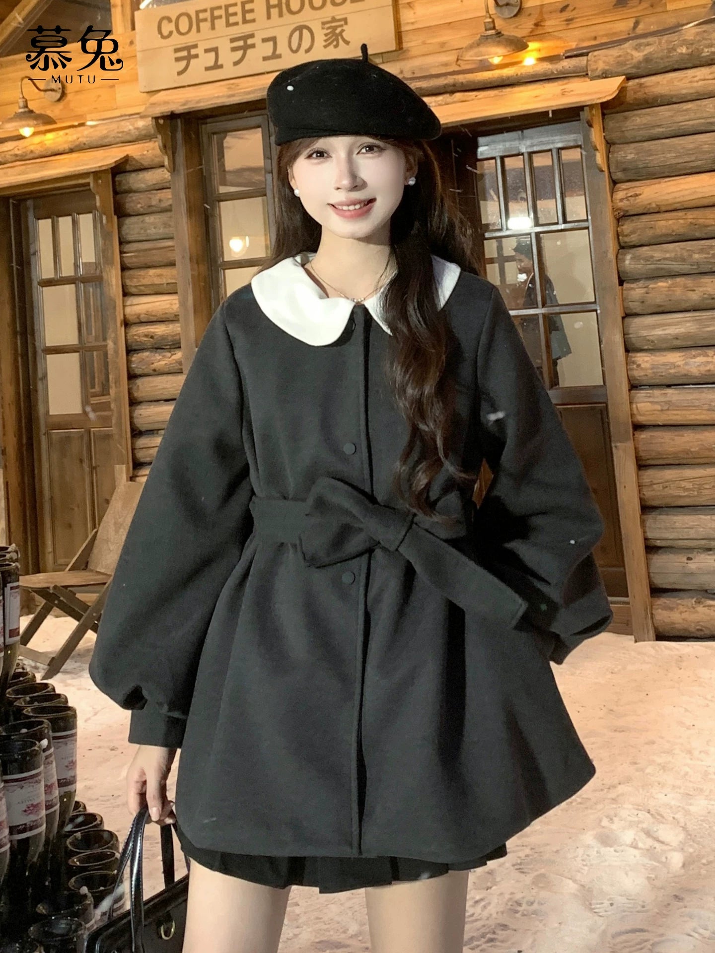 Vintage waist woolen jacket f0414