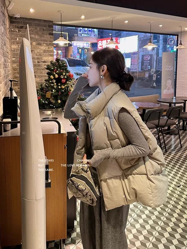 Down cotton thermal vest jacket fe0485