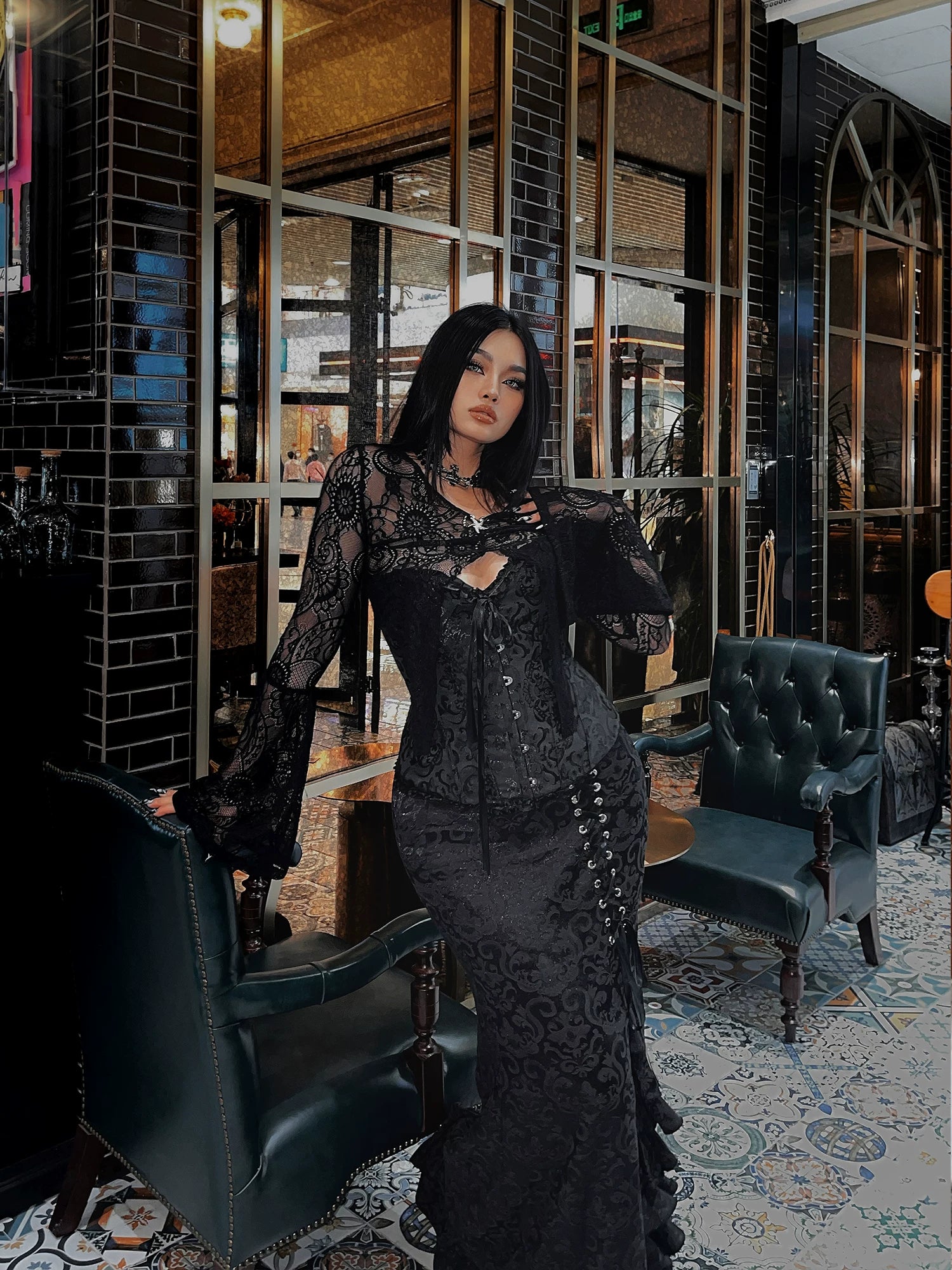 Spice girl a word wrap body fishtail skirt FE0463