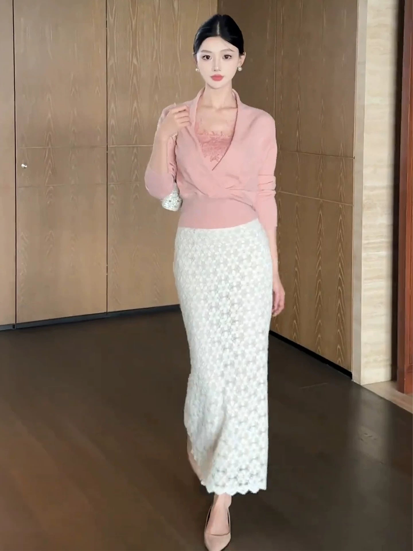 Gentle pink dress set fe0515