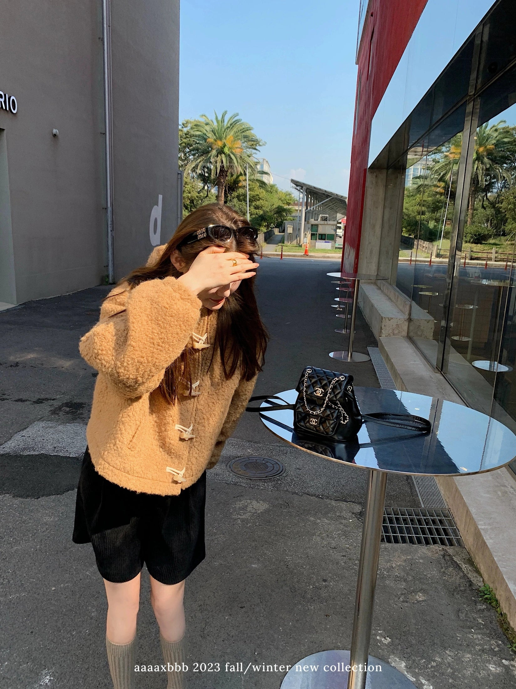 Camel Fleece Wool Corner Buckle Jacket C0236