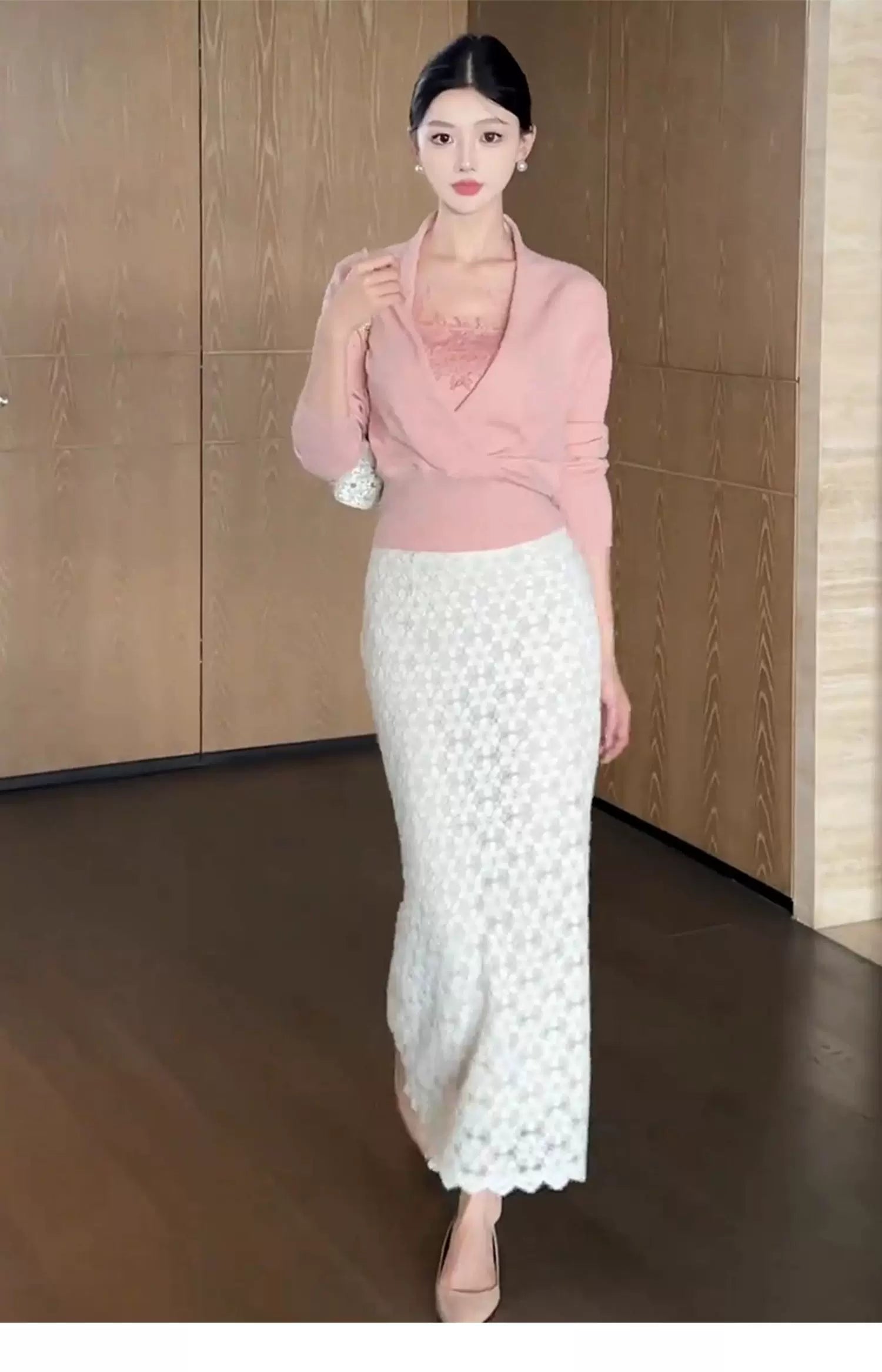 Gentle pink dress set fe0515