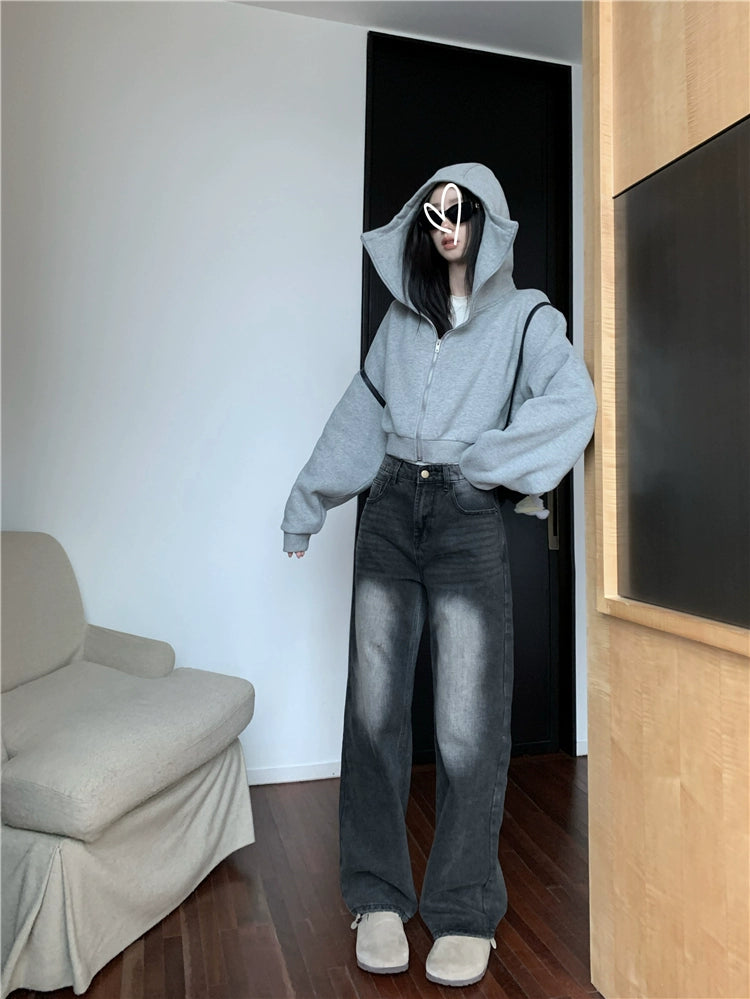 Embroidered Pocket Vintage Washed Jeans B0234