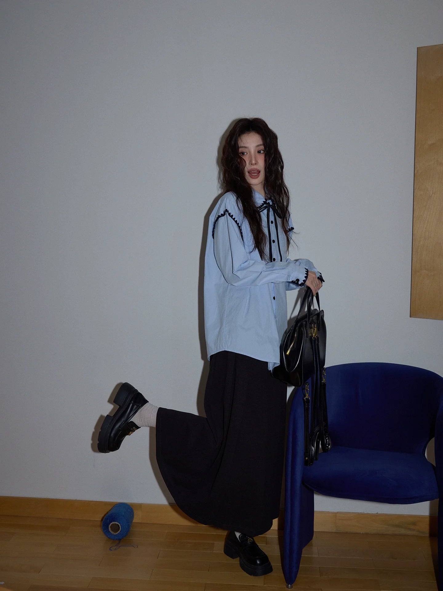 Preppy Blue Design Shirt f0353