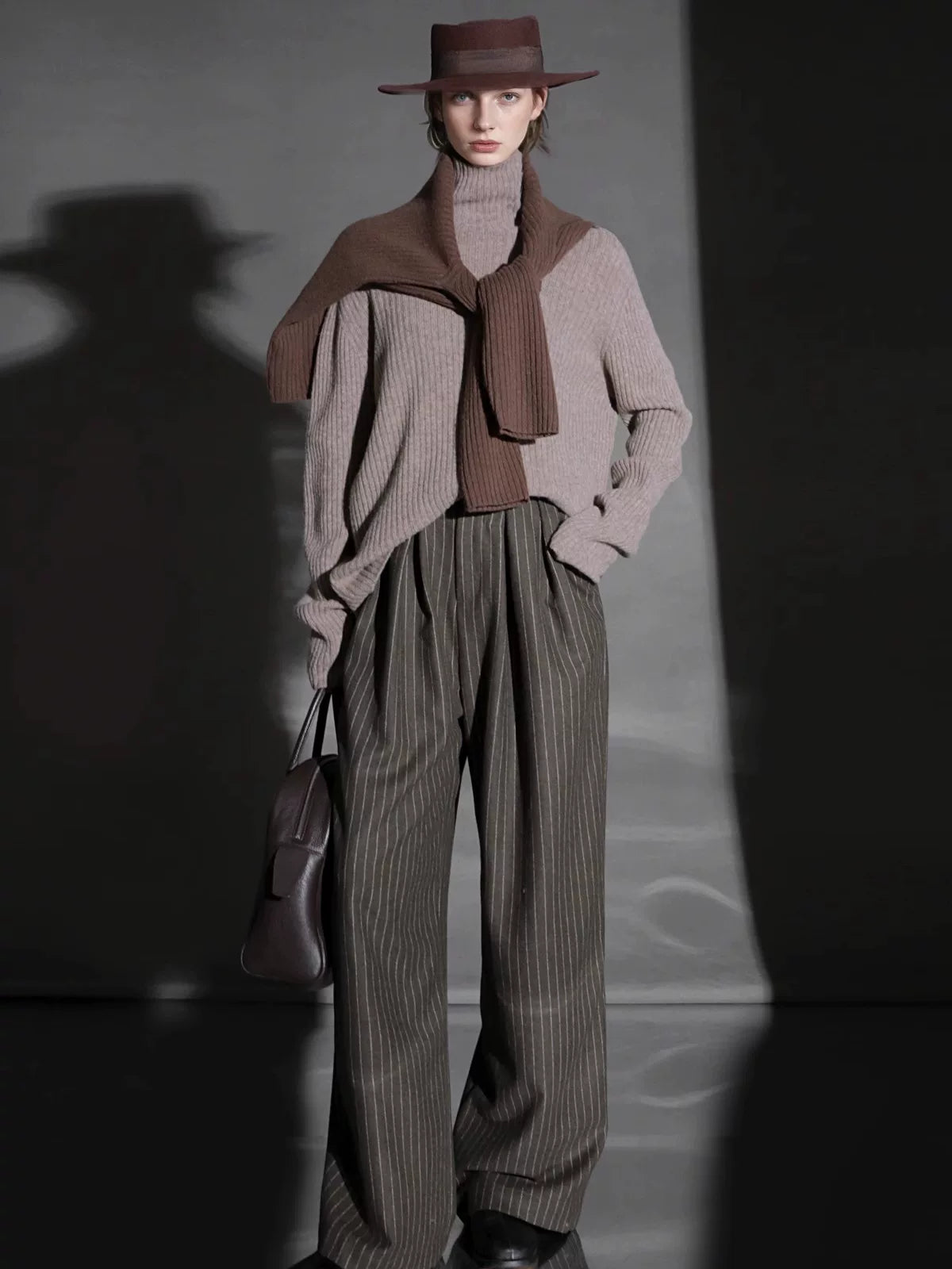 Vintage wave relaxed striped trousers f0260