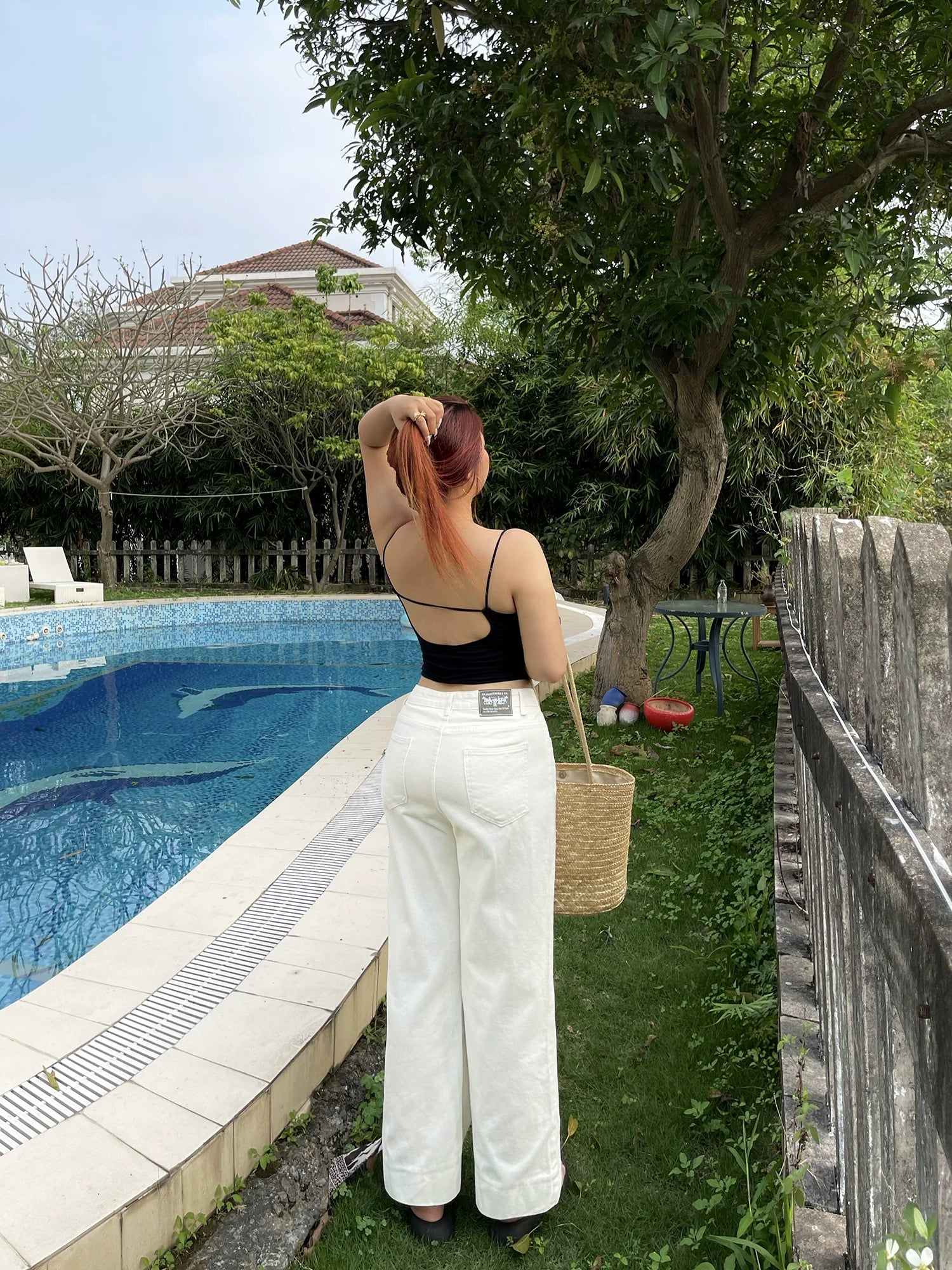 White nine-point jeans FE0495