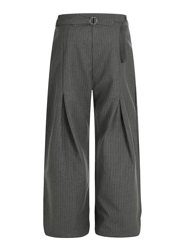 American casual pleated straight striped trousers fe0267
