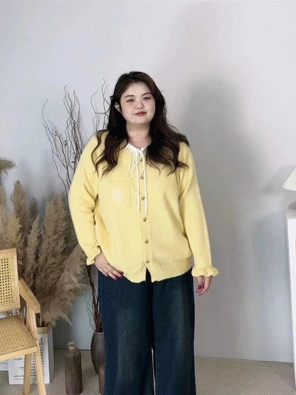 Crew neck fake two-piece knitted sweater f0288