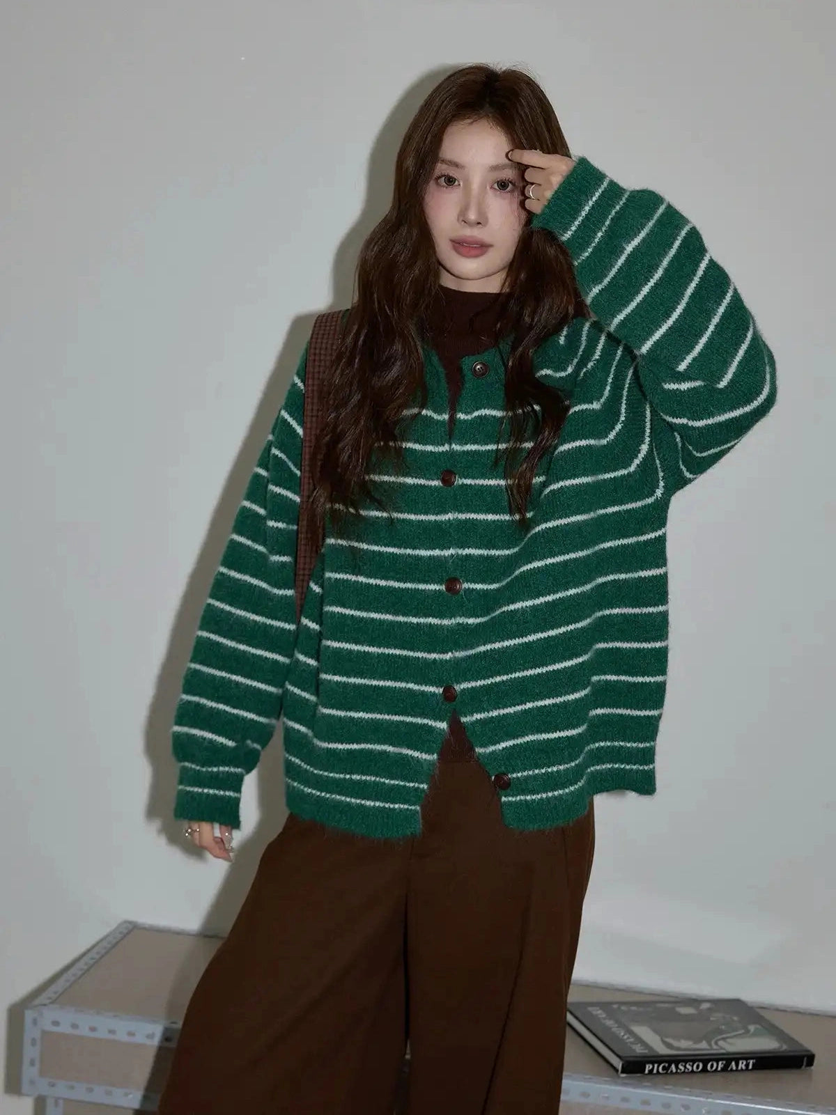 Retro Stripe Crew Knit  f0343