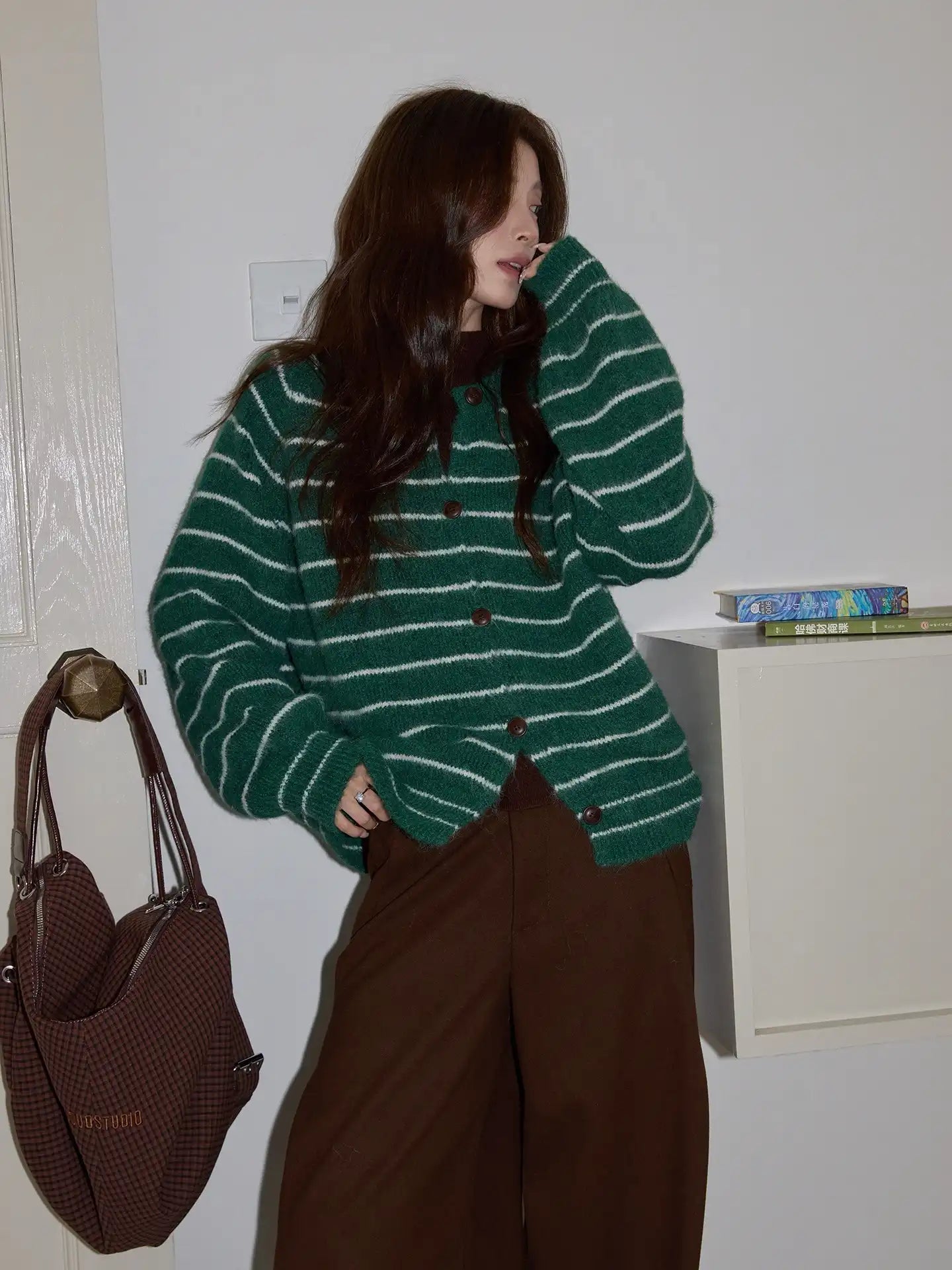 Retro Stripe Crew Knit  f0343