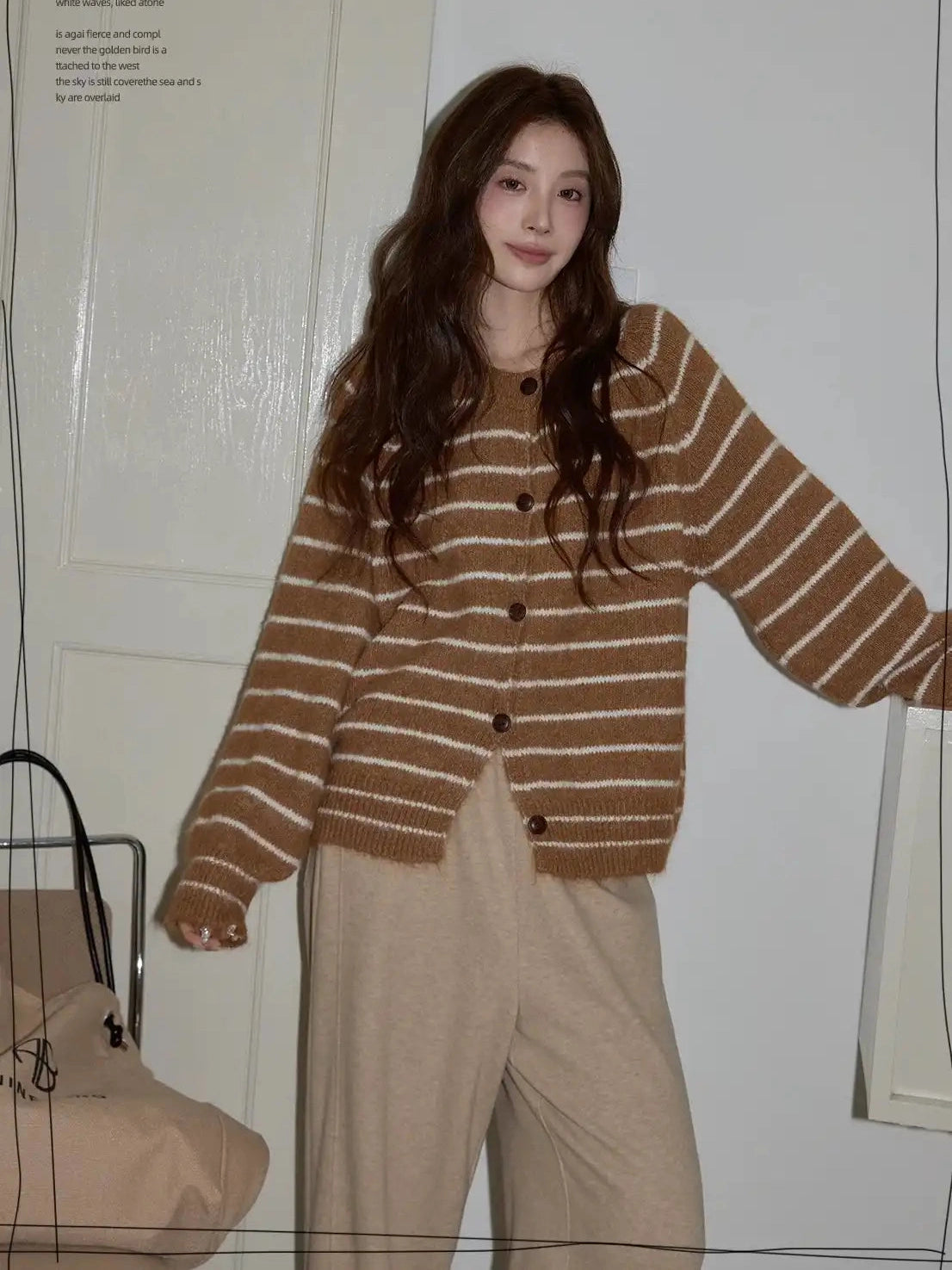 Retro Stripe Crew Knit  f0343