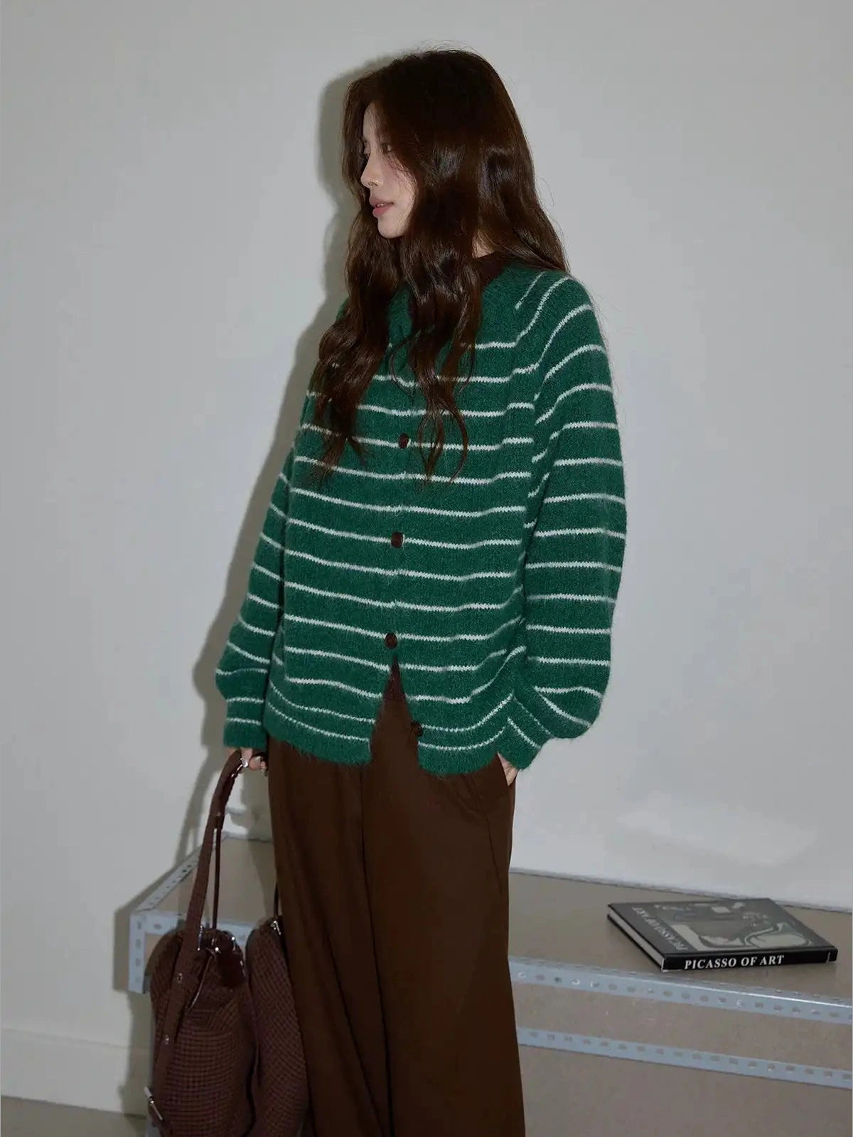 Retro Stripe Crew Knit  f0343