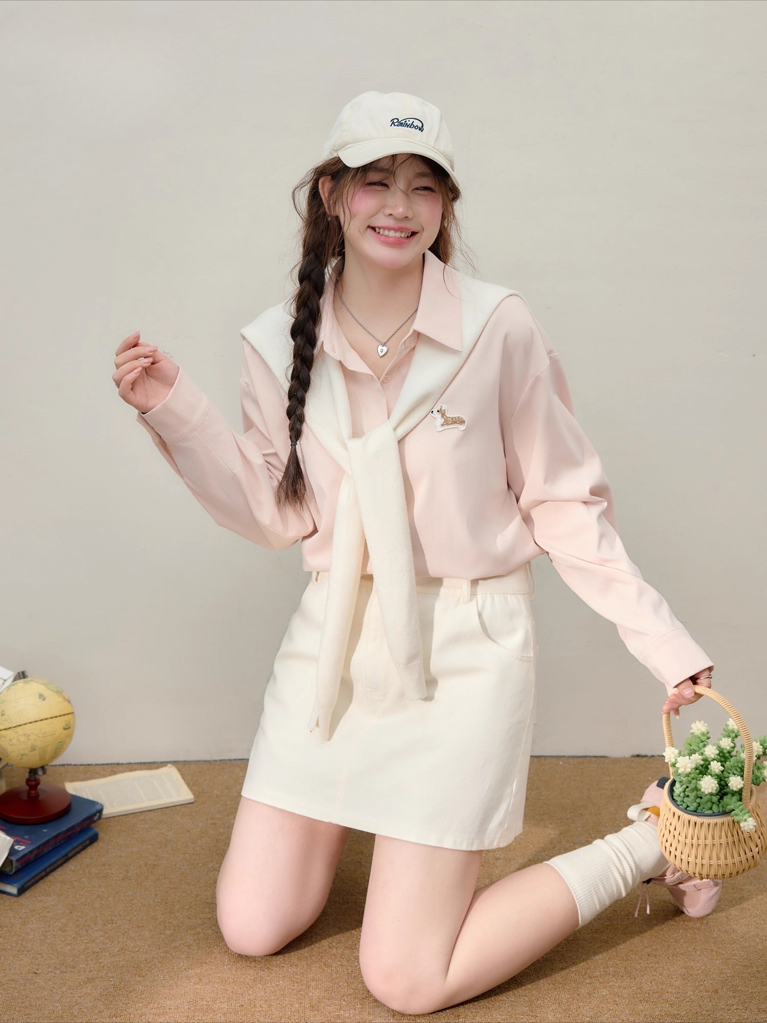 Dopamine Pink Shirt  Shawl C0230