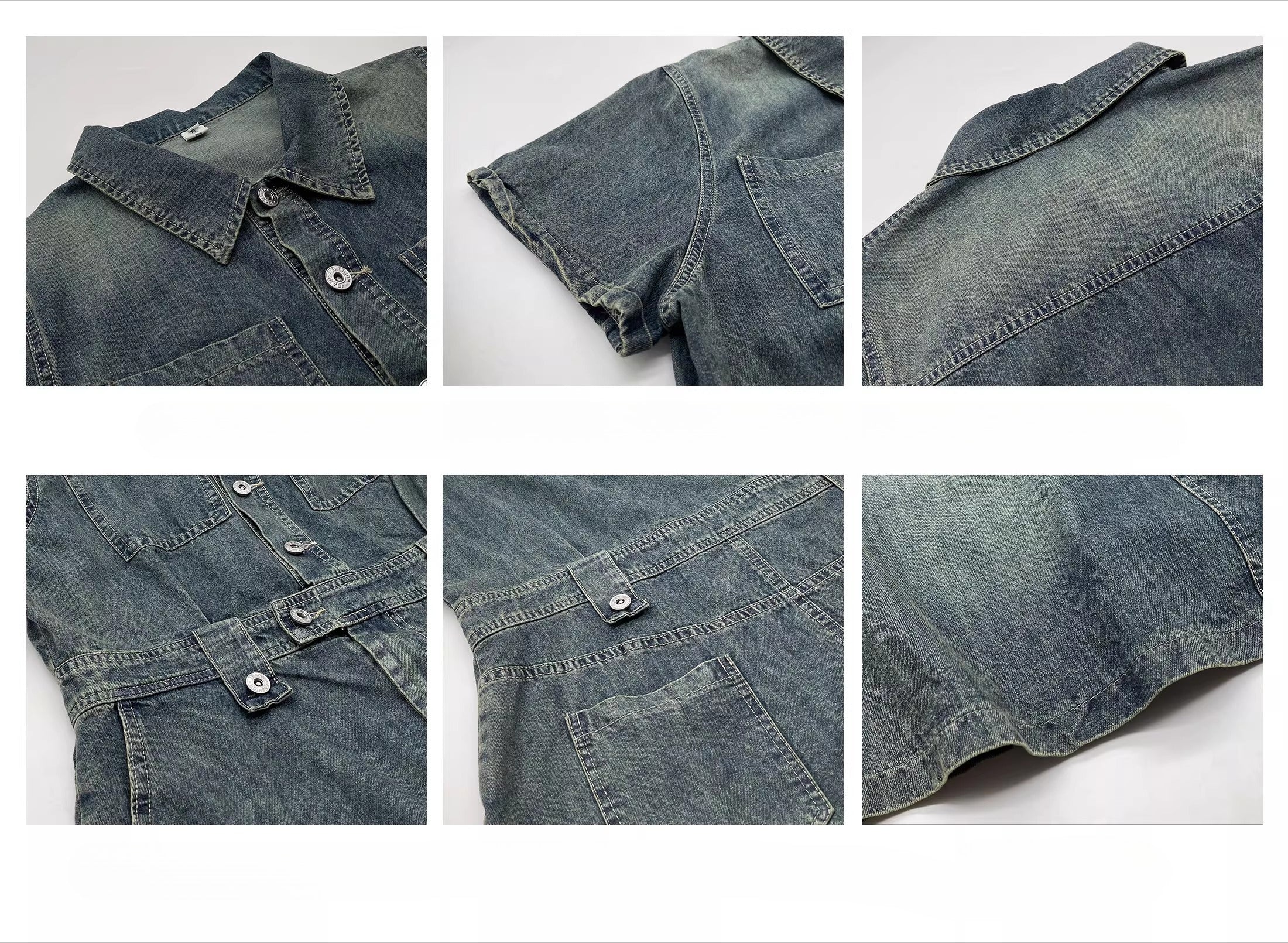 Vintage short-sleeved denim dress FE0509