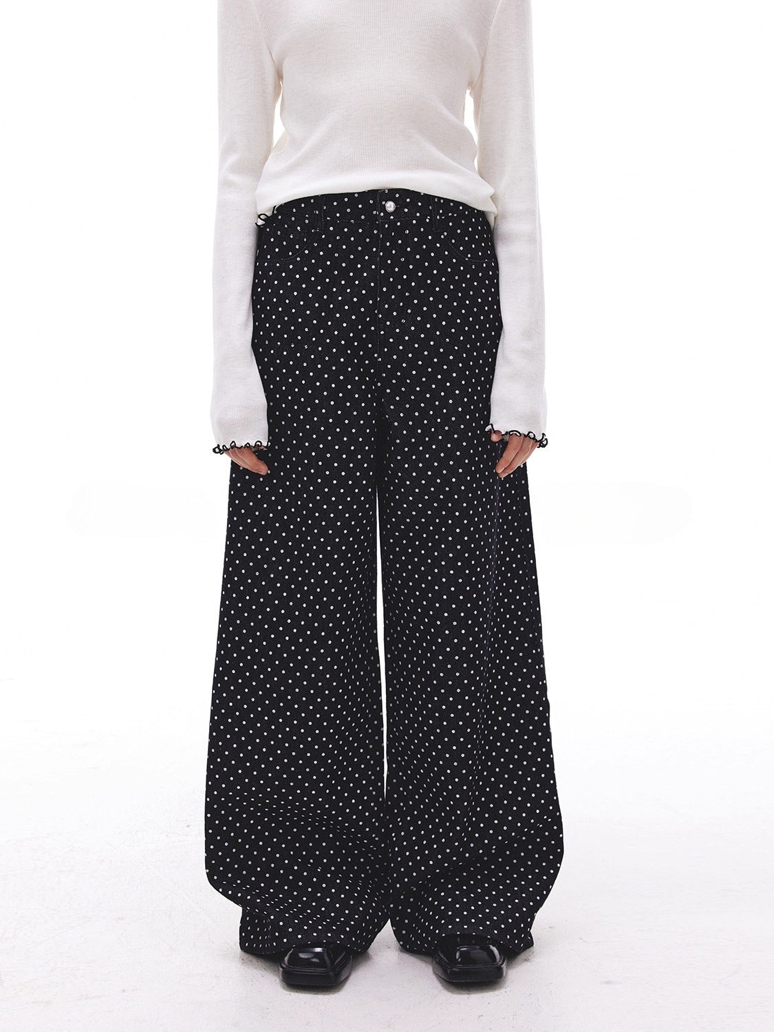 Vintage Polka Dot Loose Wide Leg Pants C0242