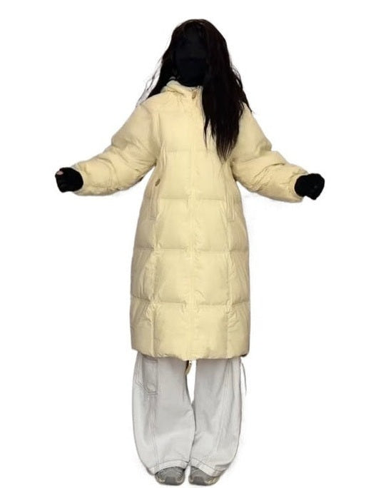 Hooded long thickened down jacket C0085