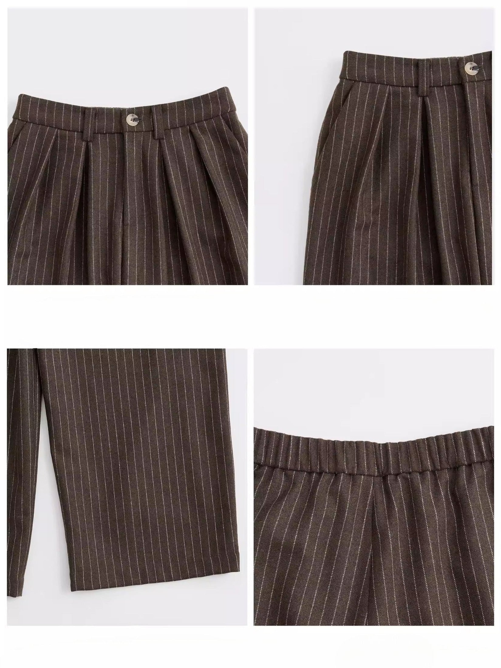 Vintage wave relaxed striped trousers f0260