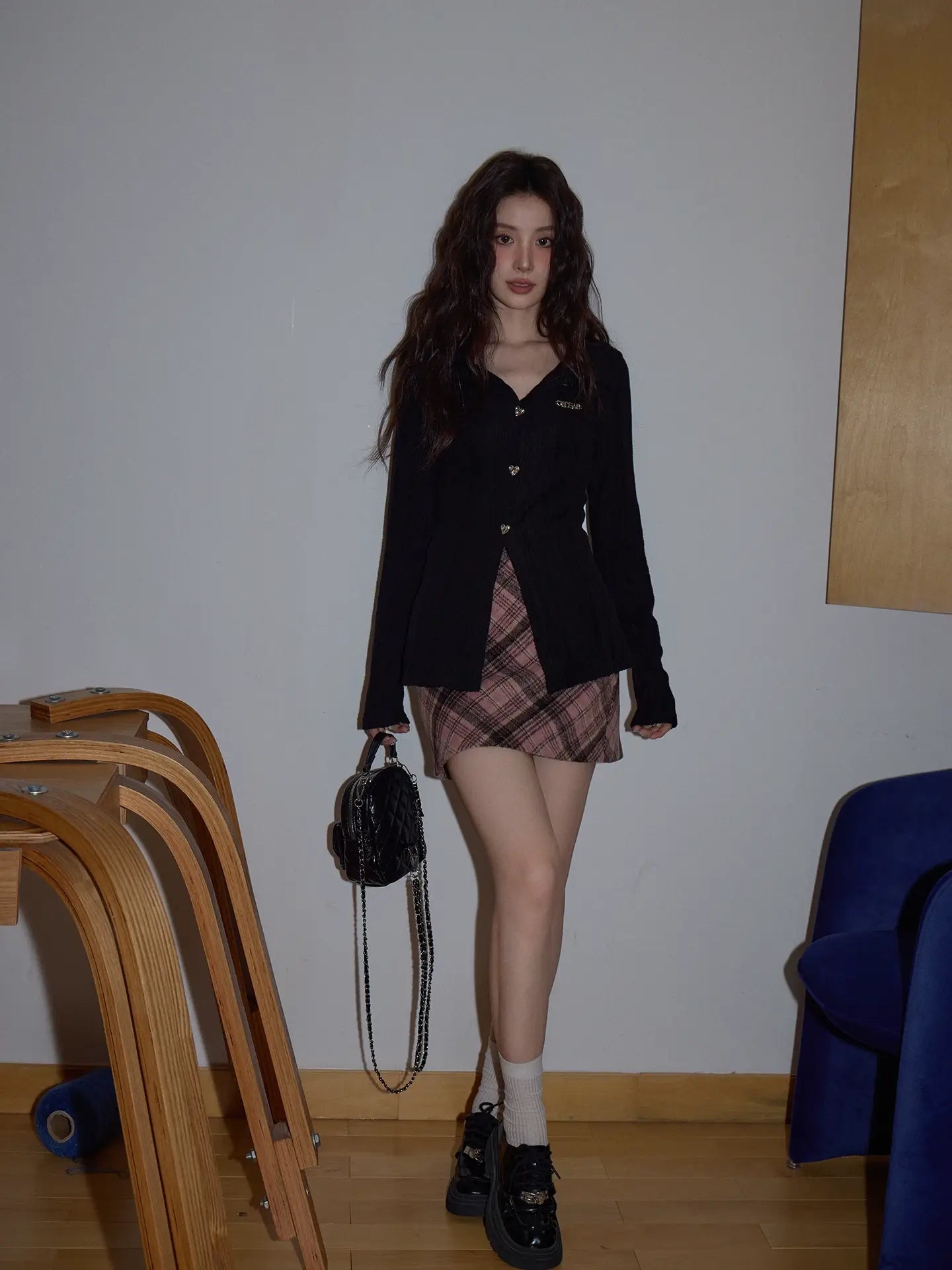 Slim-Fit Retro Knit Polo Top f0352