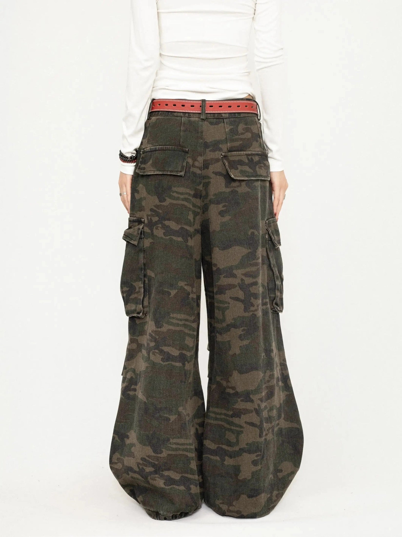 Snake Print Camo Cargo Pants  f0397